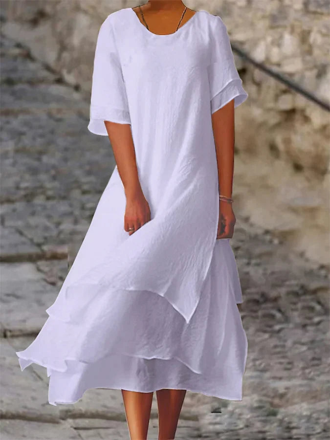 Avencea | Double-layered Dress Made of Linen and Cotton