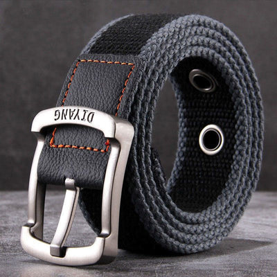 Men's Casual Canvas Leather Pin Buckle Belt MTA2217D6U