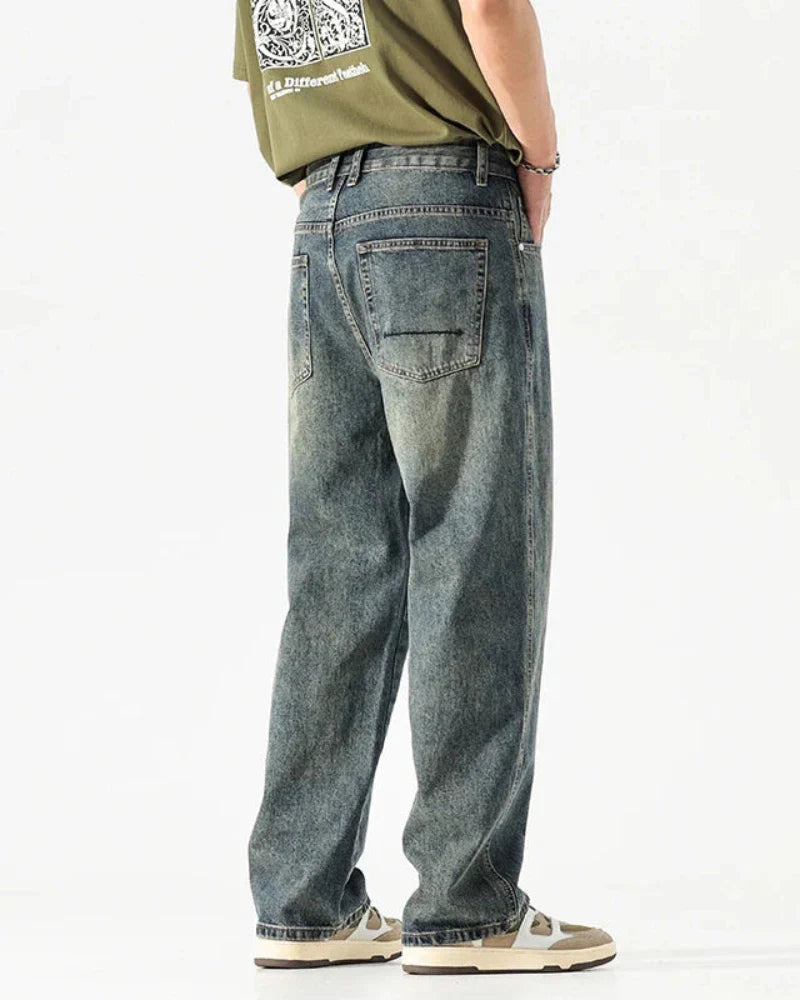 Rigid Washed Denim Jeans