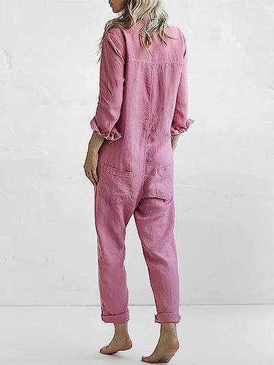 Long-Sleeve Jumpsuit from Avencea - An Elegant Highlight in 100% Cotton