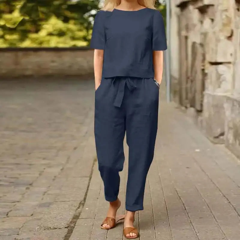 Bonnie™ | Short Sleeve Blouse and Pants Set