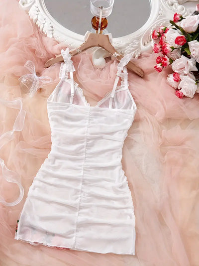 La Rose Ruched Mesh Nightgown