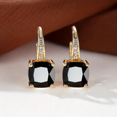 Mystic Sapphire Stone Hoop Earrings | Gold 18k