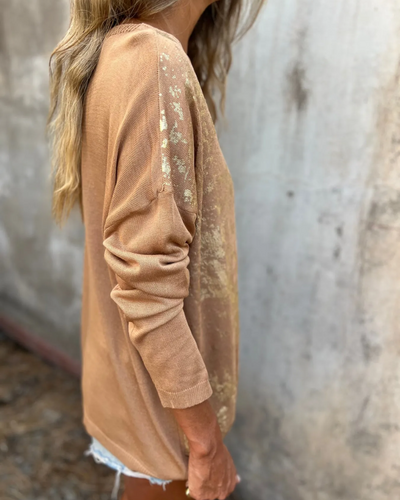 NORTHLINE STUDIO | RELAXED METALLIC KNIT TOP