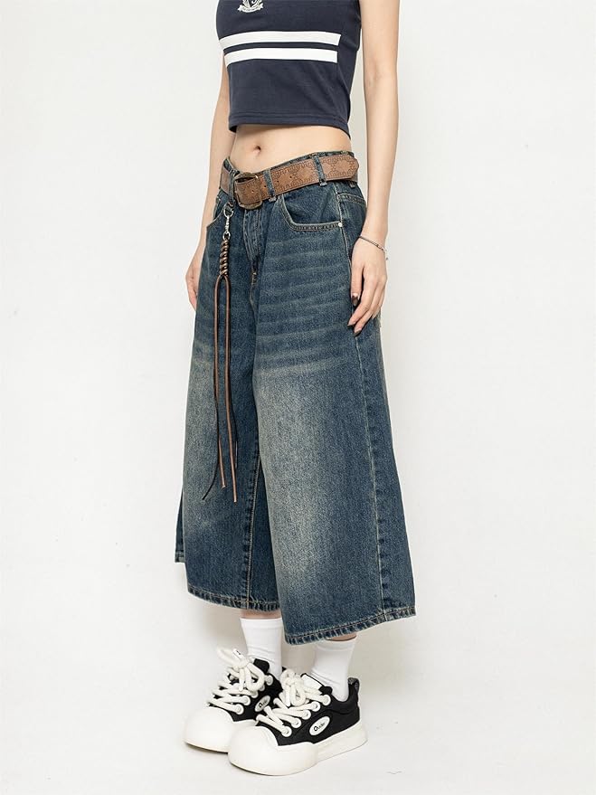 Rebel Wide-Leg Denim Culotte