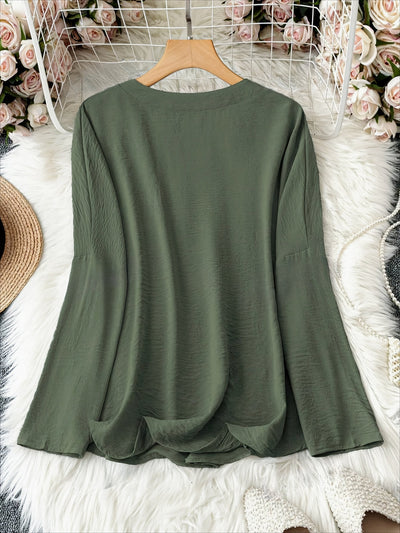 Shawna™ | V-Neck And Long Sleeve Blouse