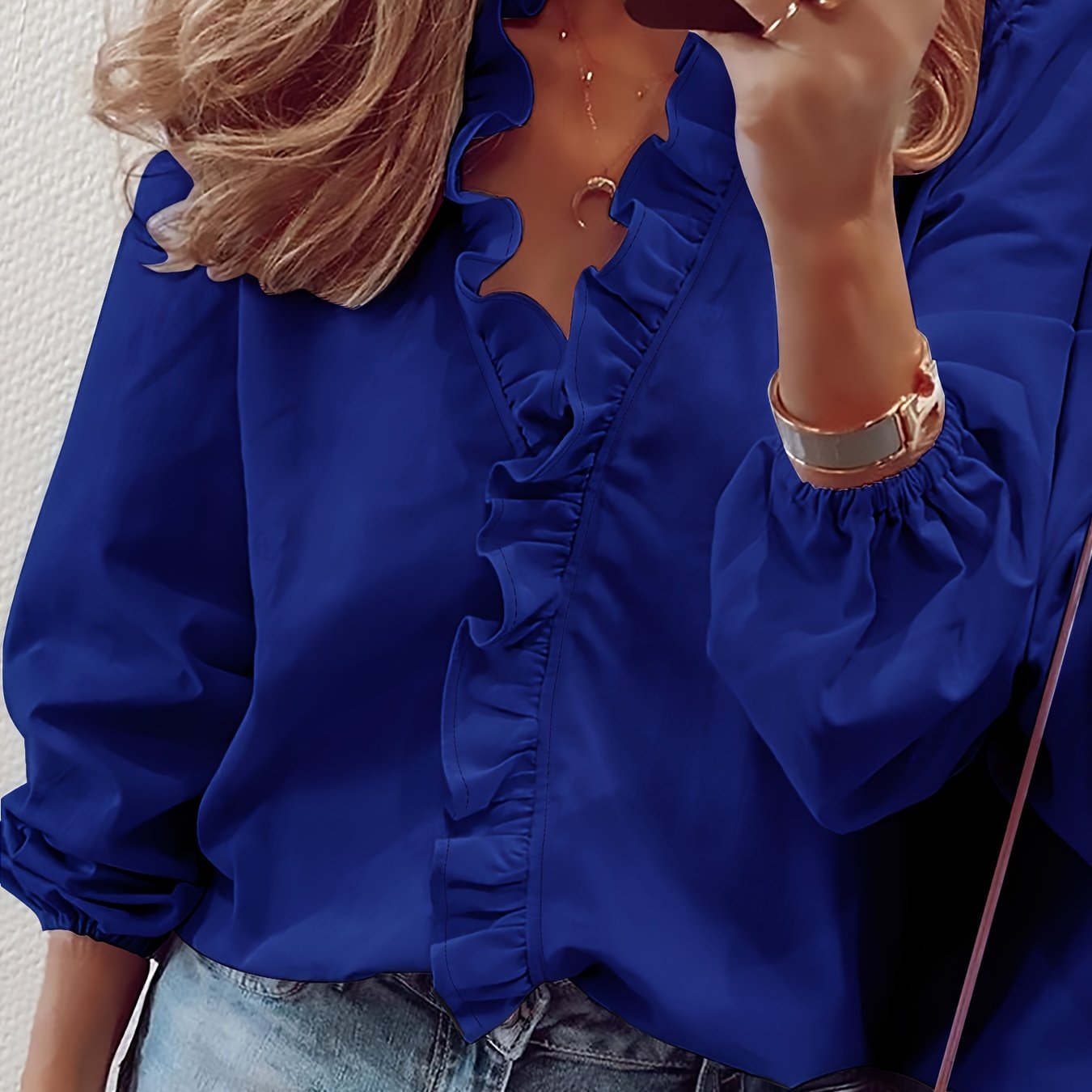 Angeline | Ruffled V-Neck Blouse
