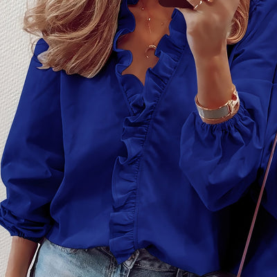 Angeline | Ruffled V-Neck Blouse