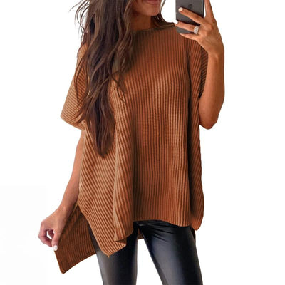 Sylvaine™ | Loose-Fit Crewneck Knit Pullover Top