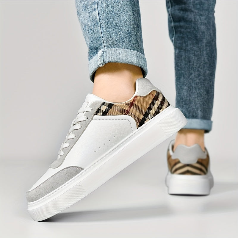 Cesare Bellandi Plaid Streetwear Leather Sneakers