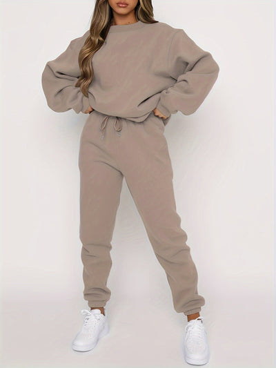 Olive | Relaxed Fit Sweatshirt & Jogger Set