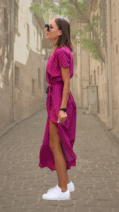 Aubrey | Bold Floral Wrap Maxi Dress