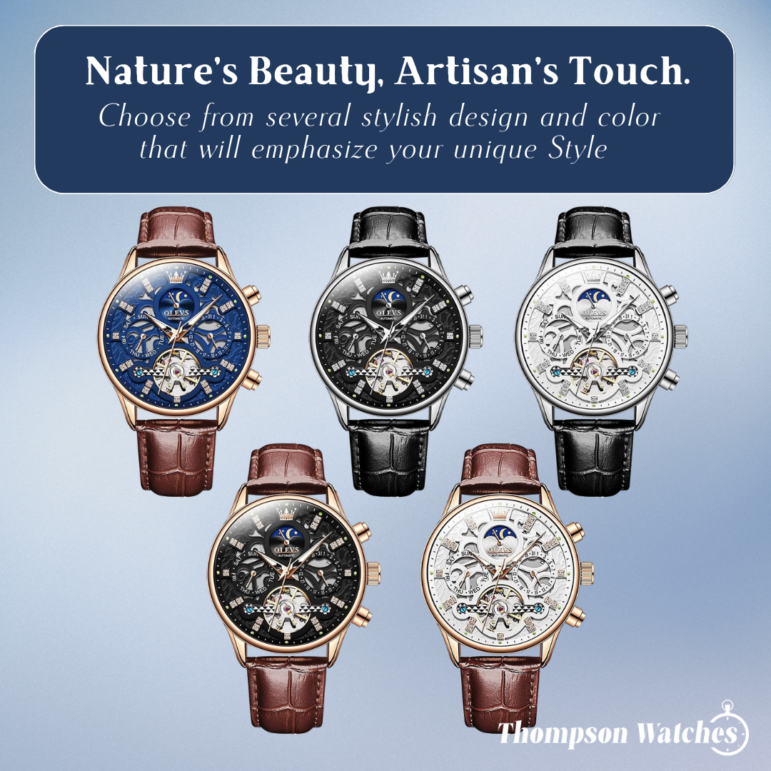 Emmett | Automatic Mechanical Watch with Leather Strap