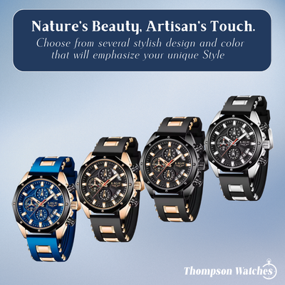 Dean | Men's Silicone Strap Sports Chronograph Quartz Watch | 35mm