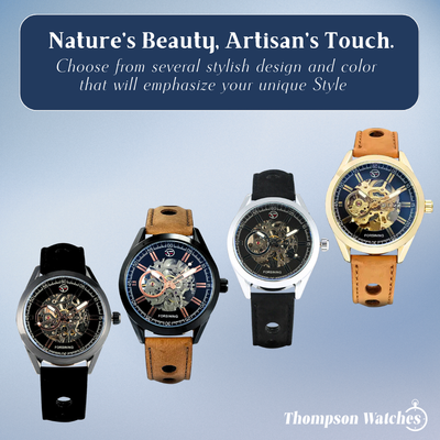 Felipe | Bold Men’s Skeleton Leather Watch