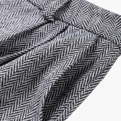 Ivory - Elegant Fishbone Pattern 3-Piece Suit