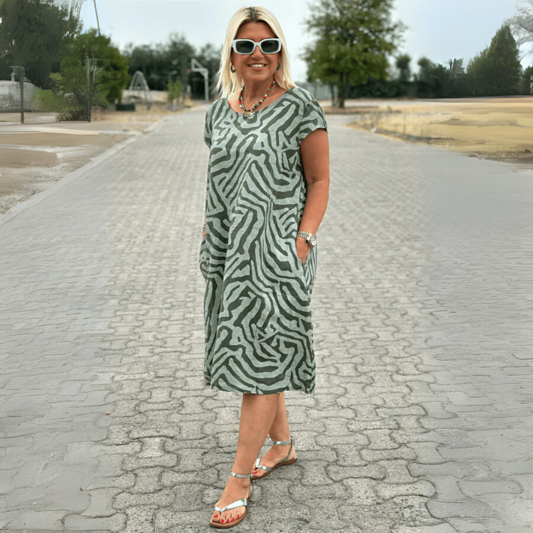 Nelia | Summer Dress with Round Neck and Beautiful Print