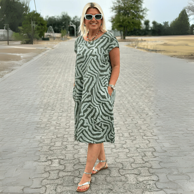 Nelia | Summer Dress with Round Neck and Beautiful Print