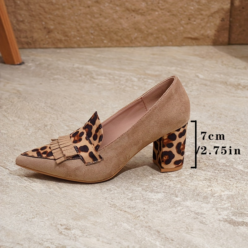 Monica – Desert Leopard Block Heels
