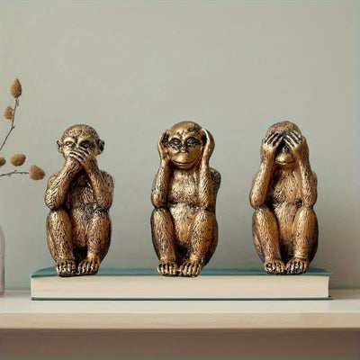 Three Wise Monkeys Decor Trio