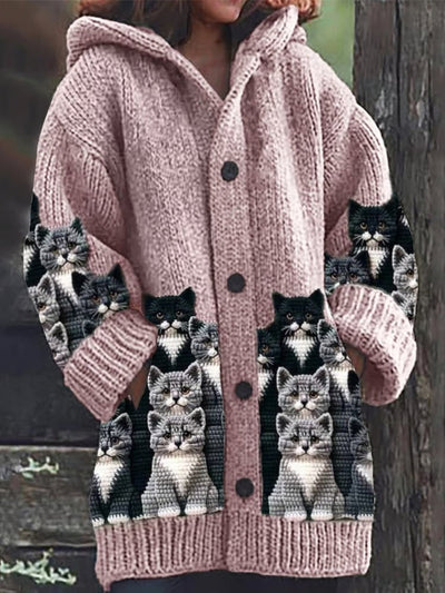 Avencea | Cardigan with Cat Design - Elegant Women's Fashion for Every Occasion