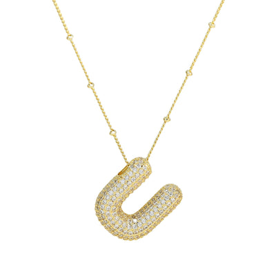 Savannah | Diamond Bubble Letter Necklace