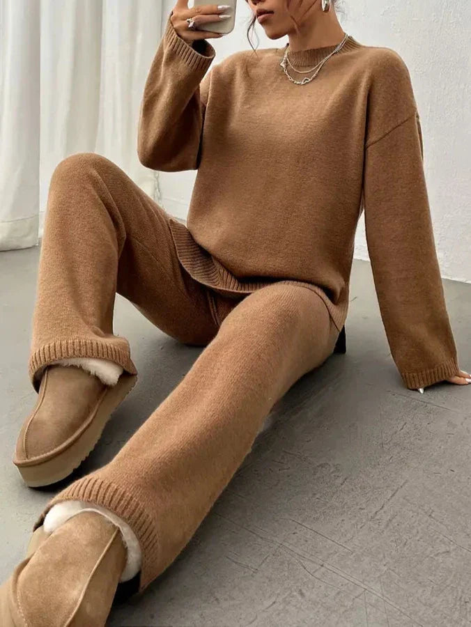 Lily™ - Warm Ribbed Casual Pantsuit