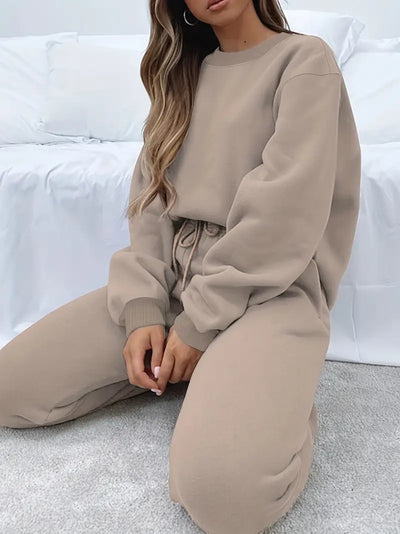 Olive | Relaxed Fit Sweatshirt & Jogger Set