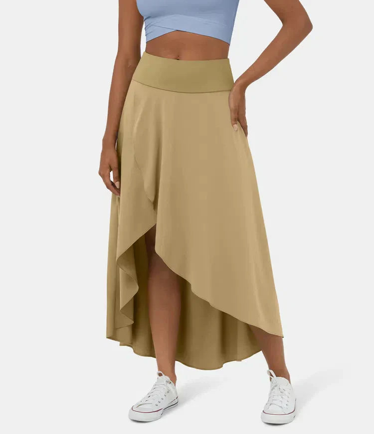 2 in 1 Quick-Drying Elegant Casual Midi Skirt with Built-In Shorts Avencea