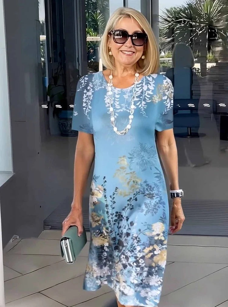 Rosara - Comfortable Loose Printed Medium Dress