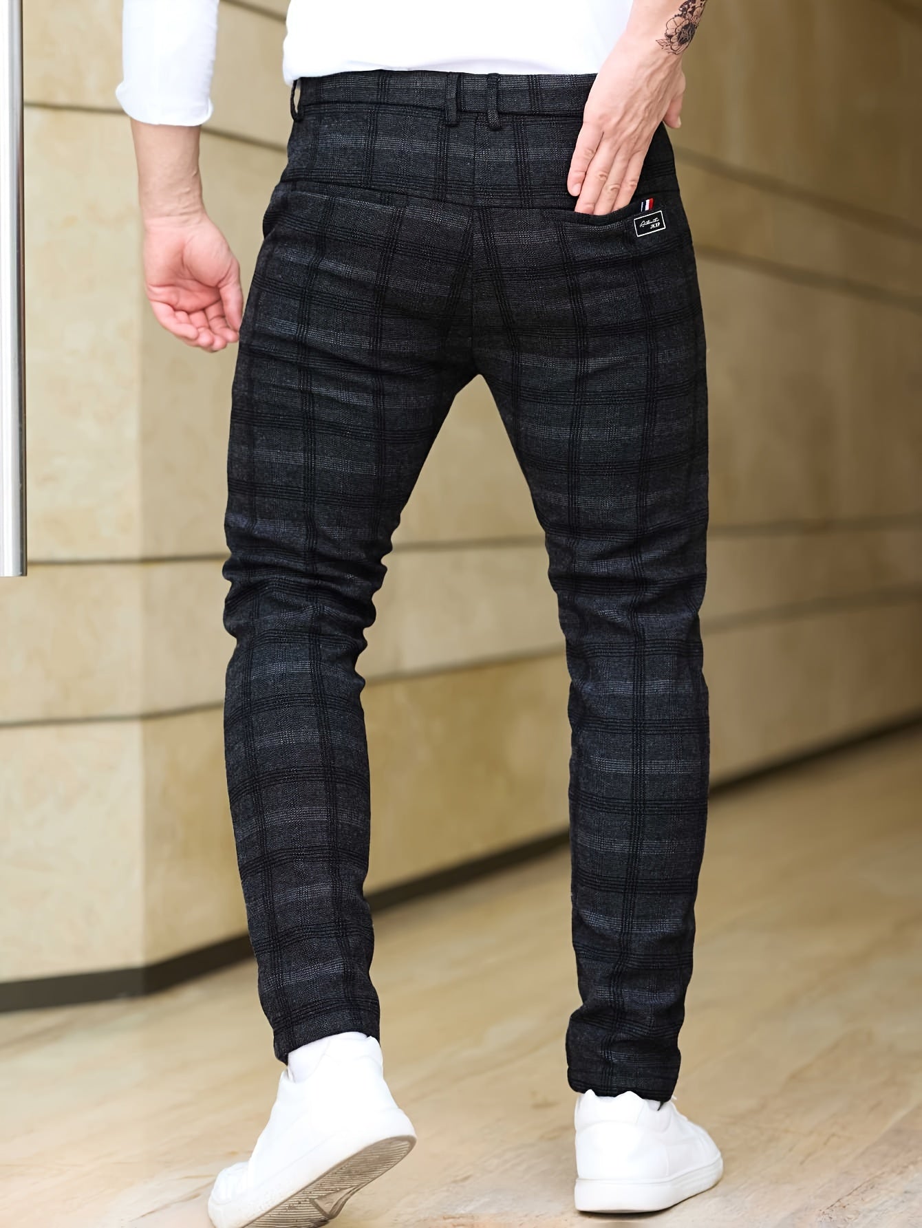 Flavio Santoro Slim-Fit Plaid Trousers
