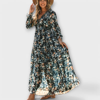 CAMILLA | ELEGANT FLORAL MAXI DRESS