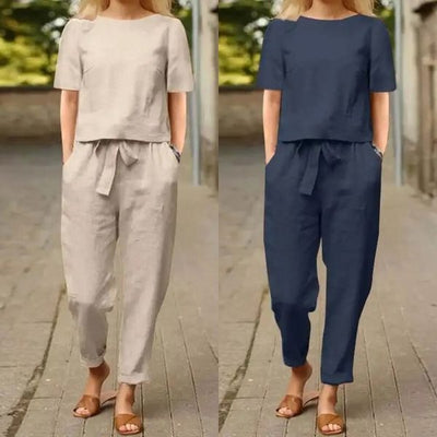 Bonnie™ | Short Sleeve Blouse and Pants Set