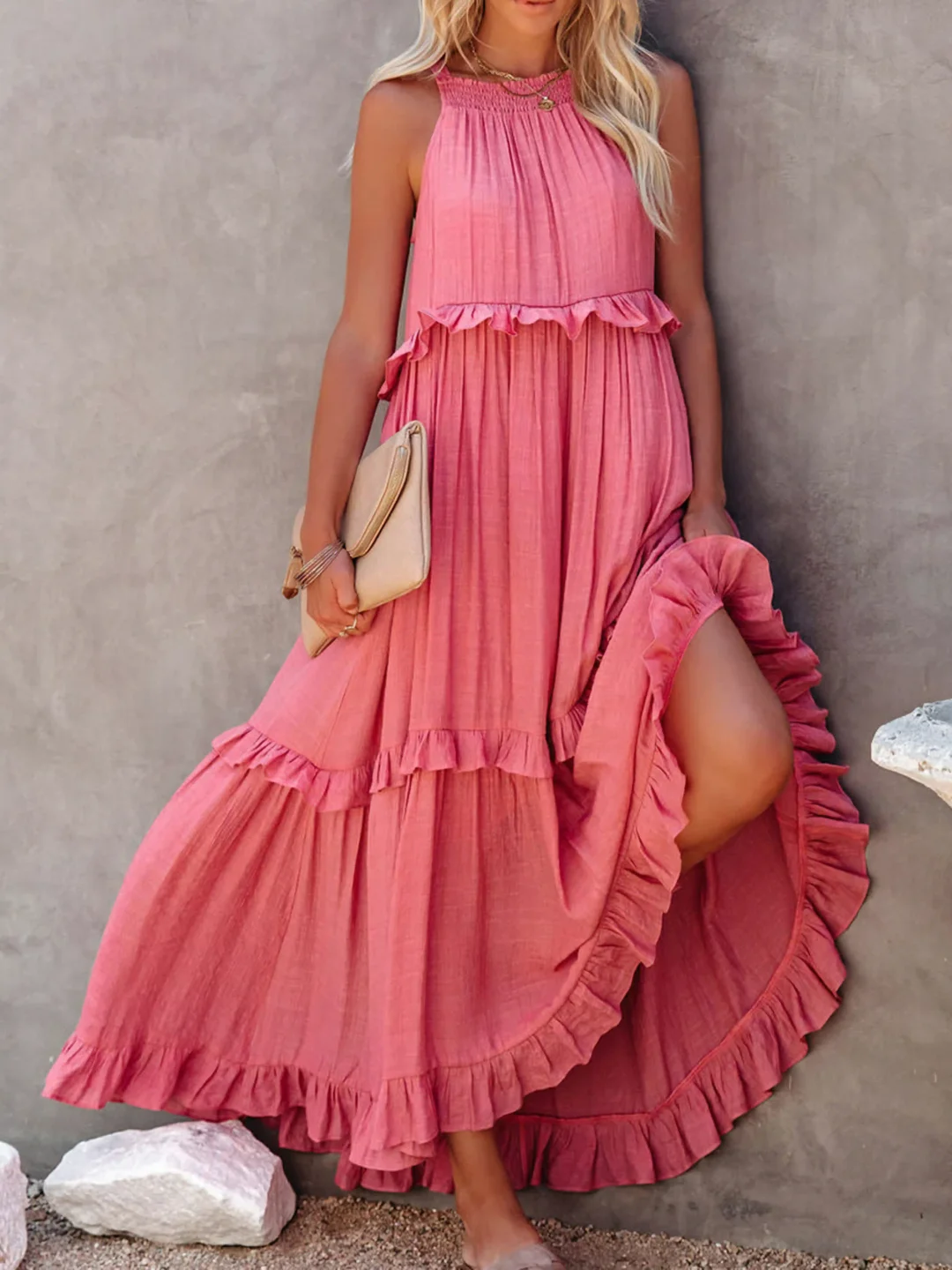 Madelyn | Boho Ruffle Maxi Dress