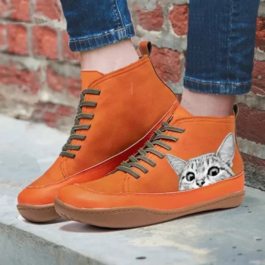 Aiyana™ | Leather Ankle Boots for Cat Lovers