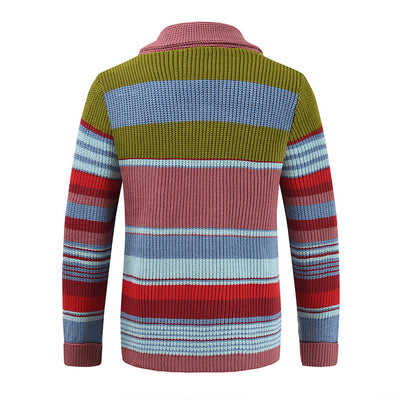 Asher™ | Colorblock Lapel Sweater Jacket
