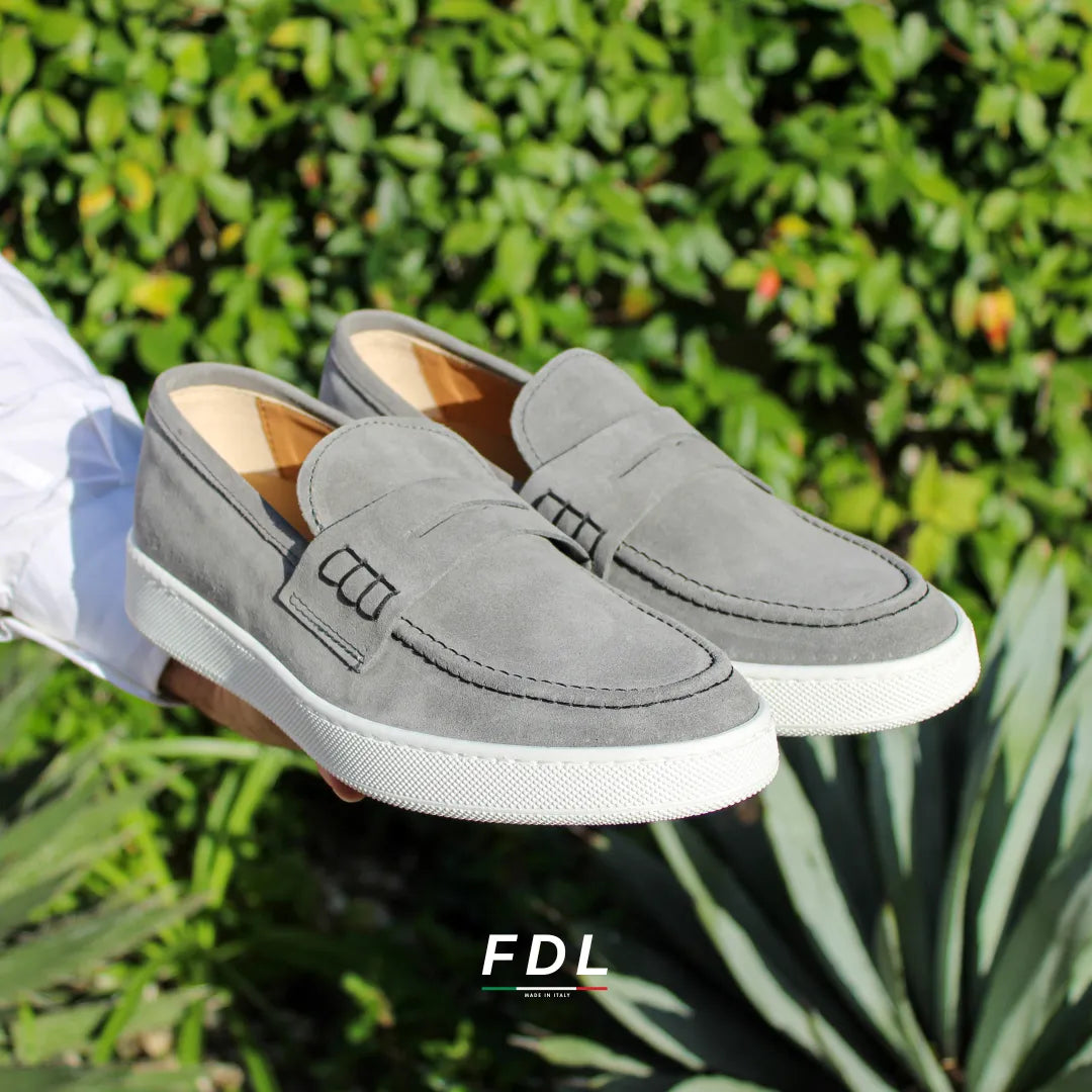 Mocassini Capri in Camoscio Grigio