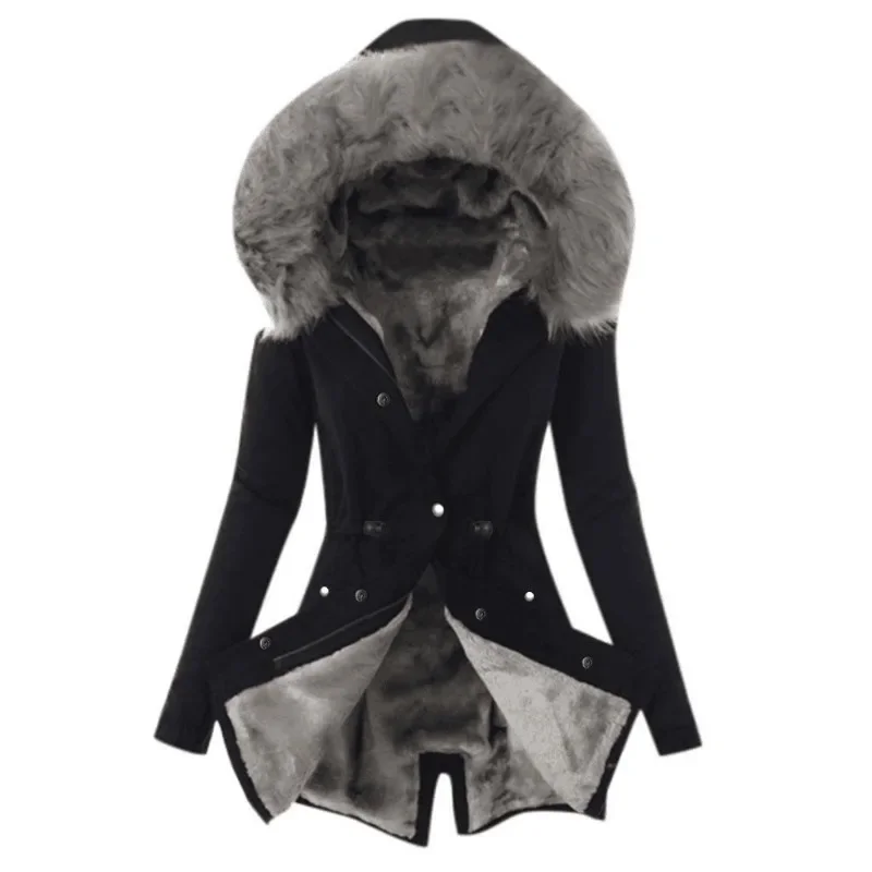 Avencea | Coat with Faux Fur Lining for Women