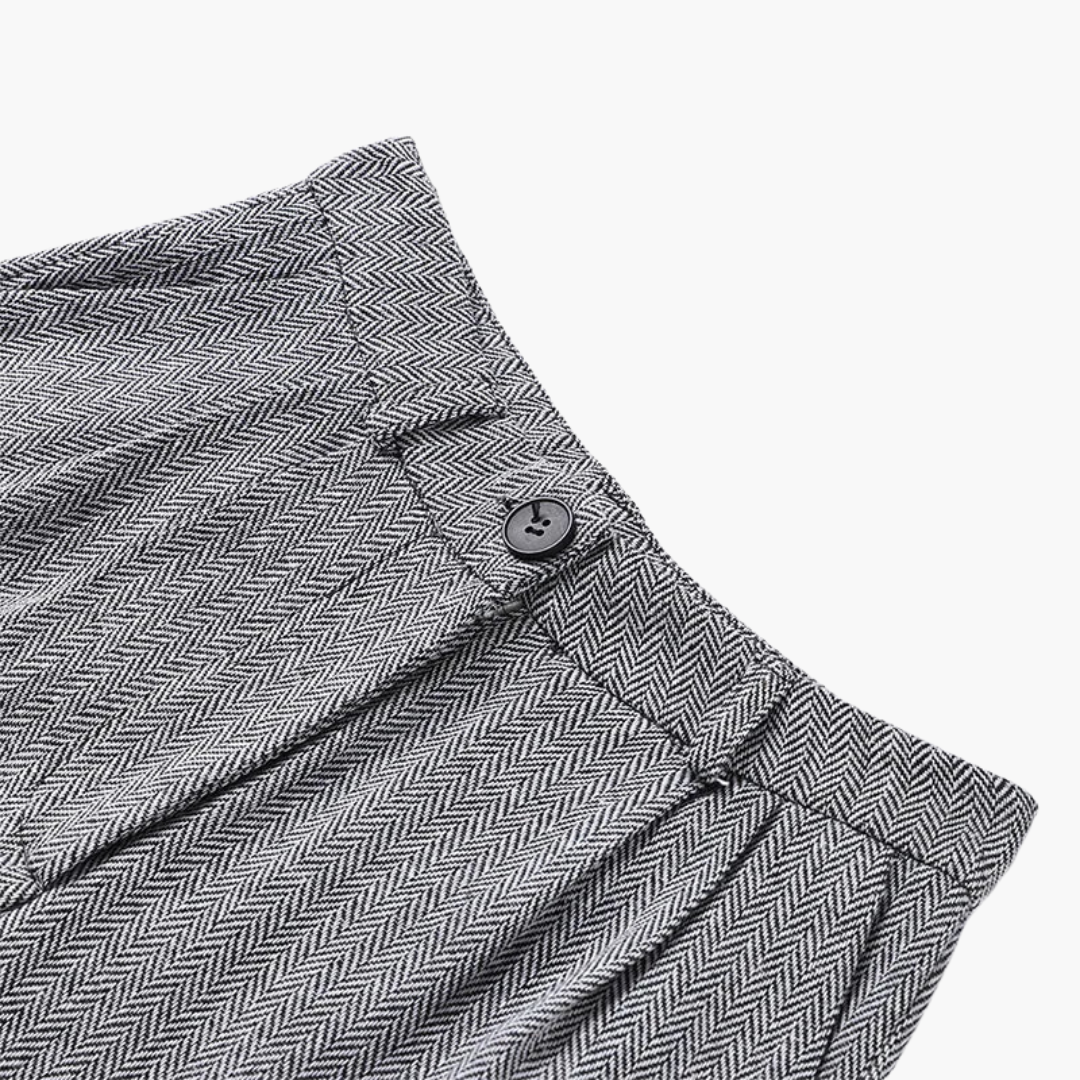 Ivory - Elegant Fishbone Pattern 3-Piece Suit