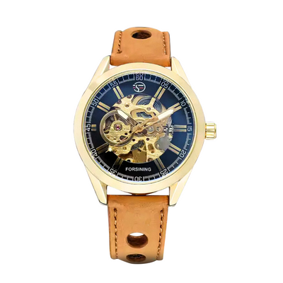 Felipe | Bold Men’s Skeleton Leather Watch