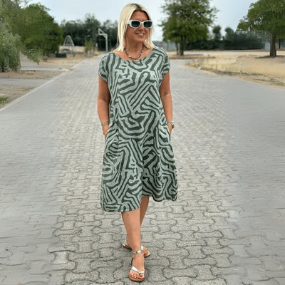 Nelia | Summer Dress with Round Neck and Beautiful Print