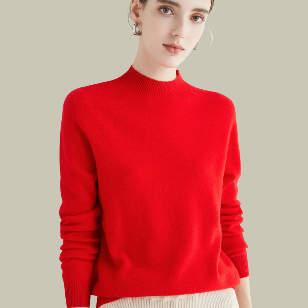 Ivy | Women’s High Neck Slim Fit Merino Wool Sweaters