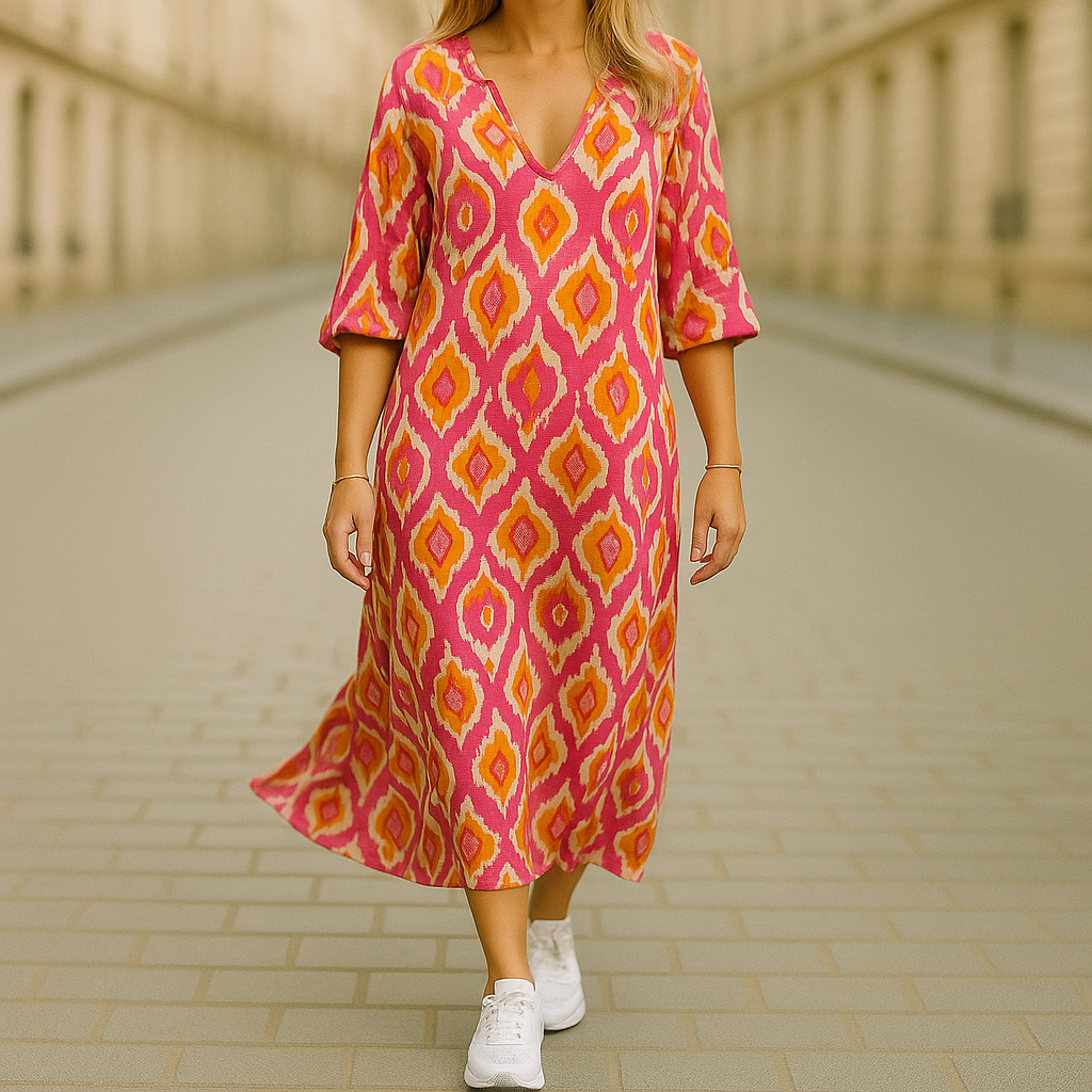 Rebecca™ | Bohemian Print Maxi Dress