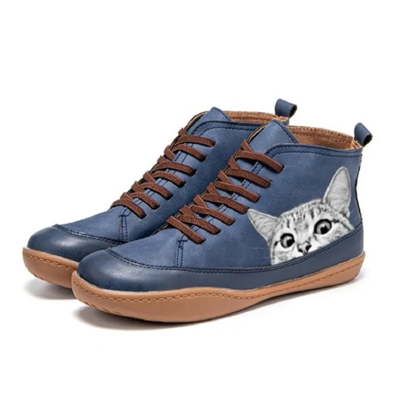 Aiyana™ | Leather Ankle Boots for Cat Lovers