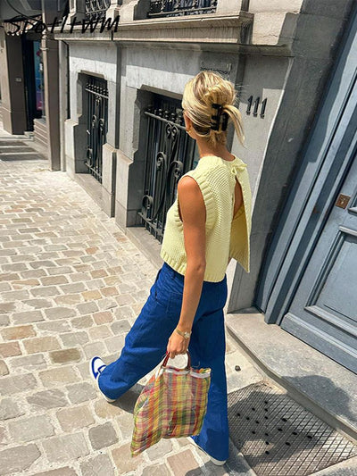 Amy | Cardigan Knitted Backless Top