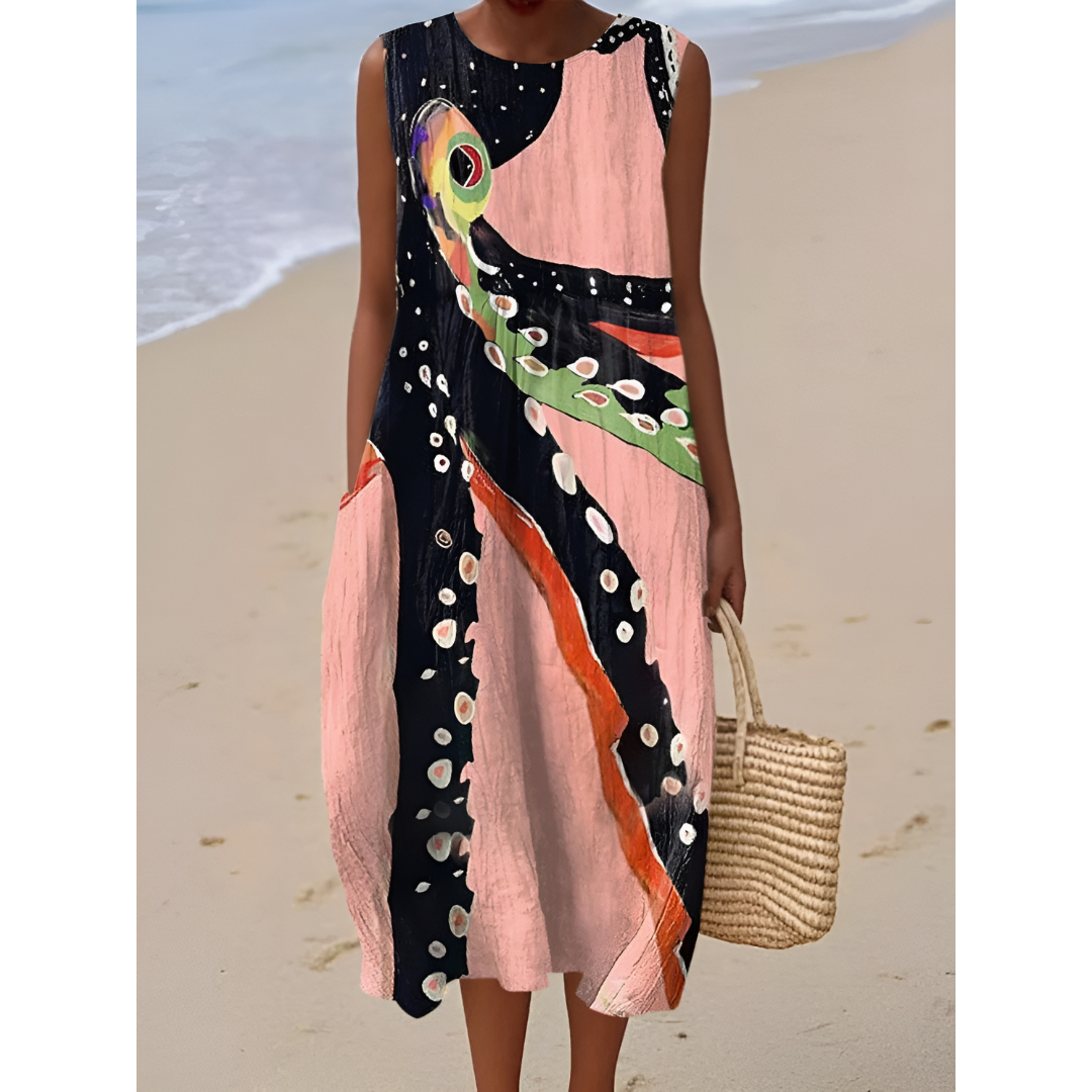 Serika – Painted Reef Sleeveless Dress