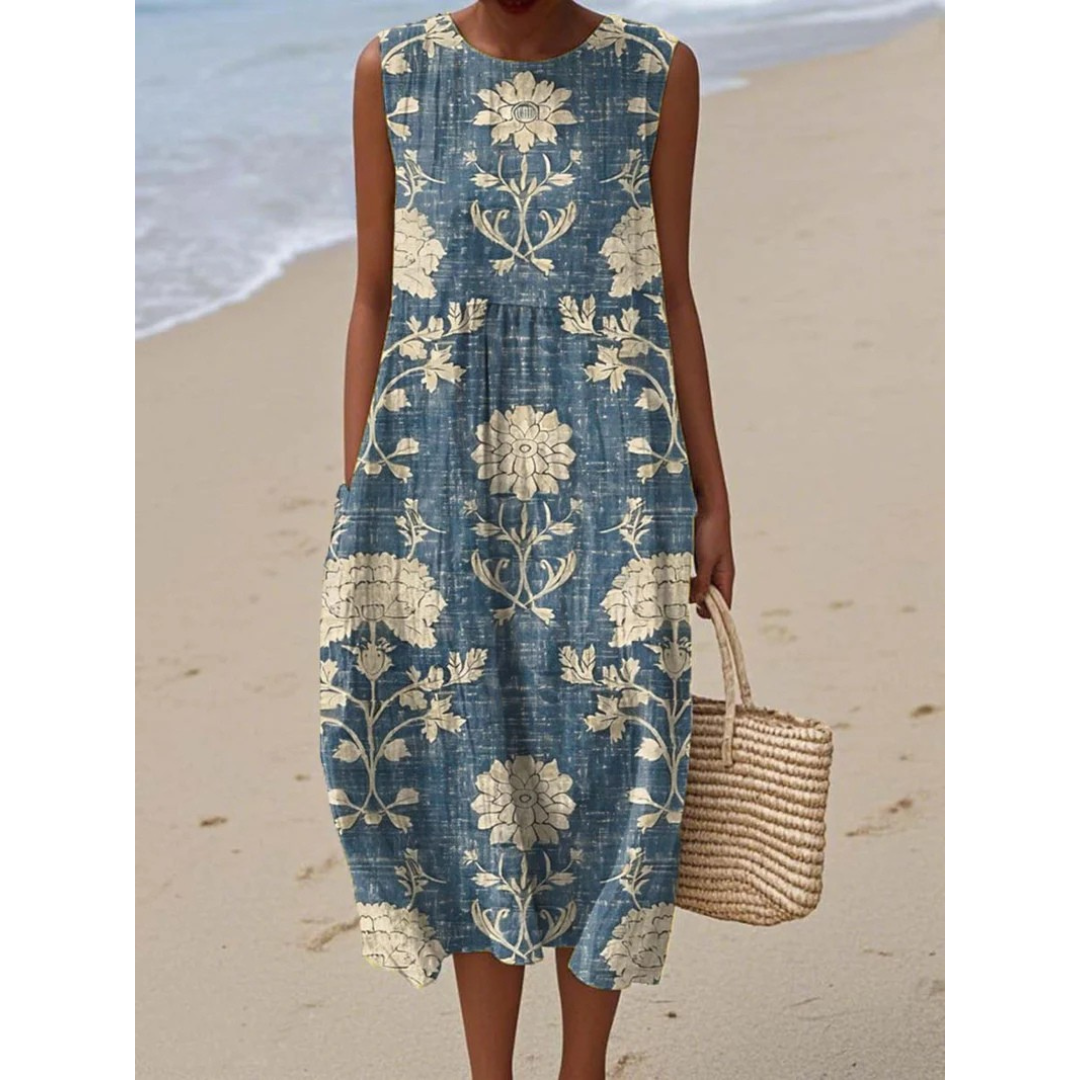 Lyanne – Vintage Bloom Sleeveless Dress