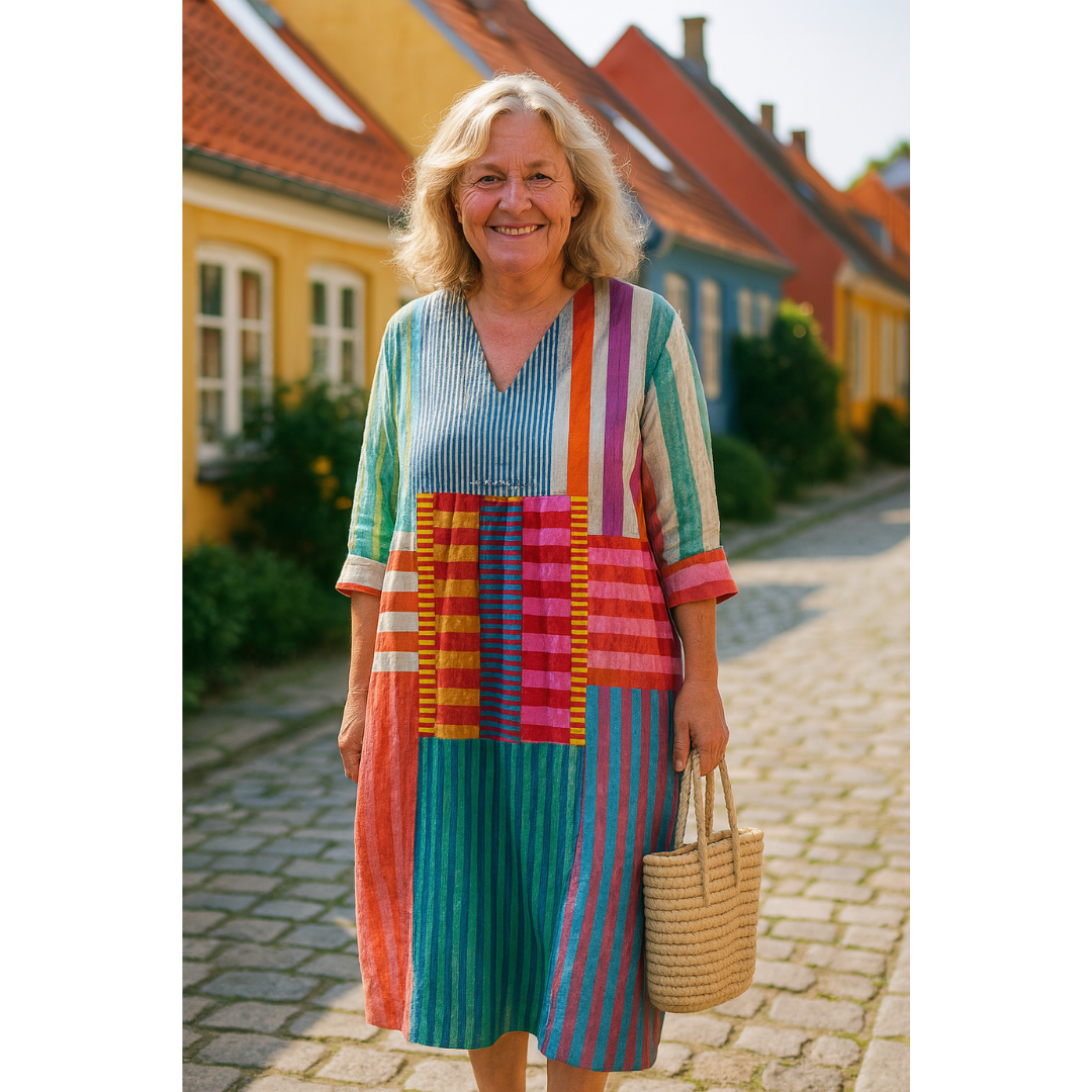 Solvina – Multicolor Artisan Cotton Dress for Women