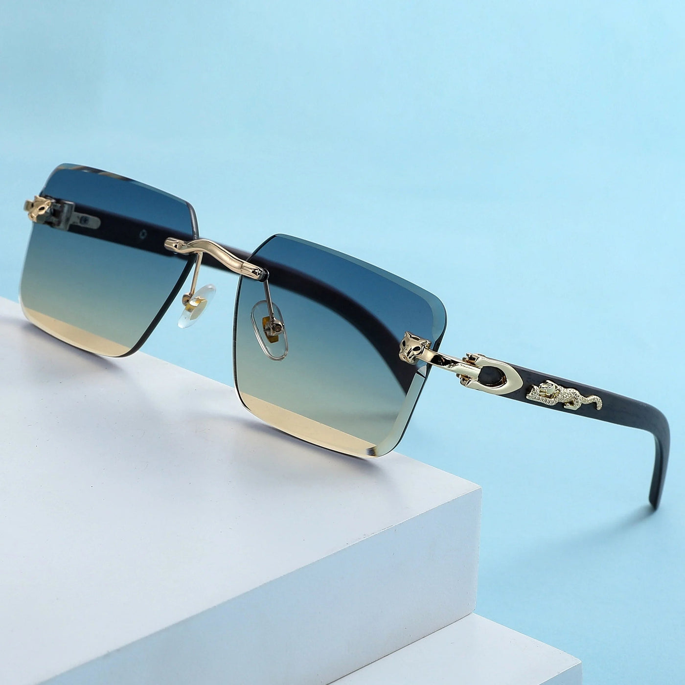 Panthion Square Rimless Sunglasses