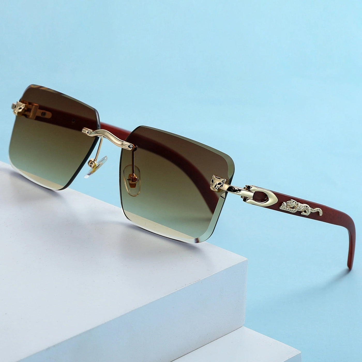Panthion Square Rimless Sunglasses